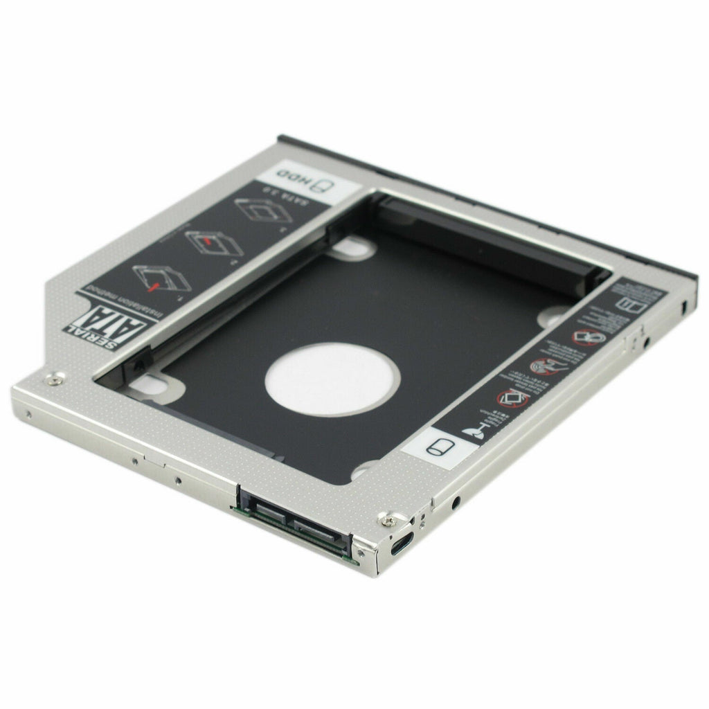 CD DVD ROM Optical Bay 9 5mm Universal SATA 2nd HDD SSD Hard Drive Caddy