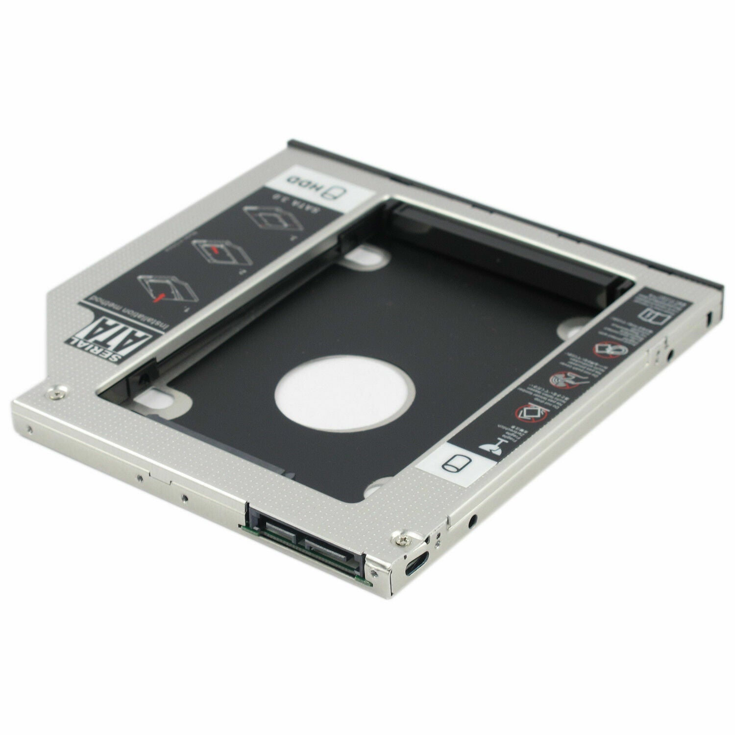 CD DVD ROM Optical Bay 9 5mm Universal SATA 2nd HDD SSD Hard Drive Caddy