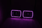 For 86-95 JEEP WRANGLER YJ 7X6 RGB MULTI COLOR LED SMD Halo Headlights PAIR
