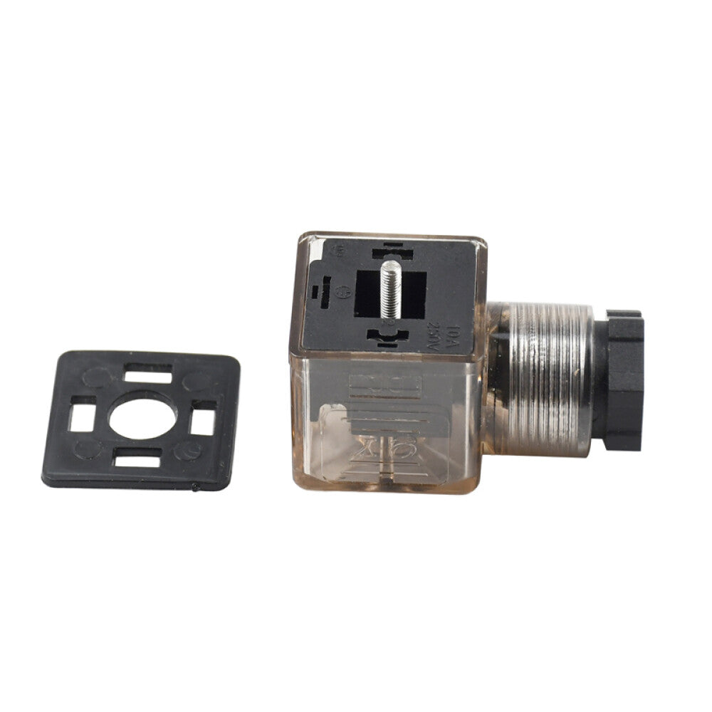 DIN 43650 For Solenoid Valve Coil 12V 24V Type-A 3 Prong Connector Plug LED