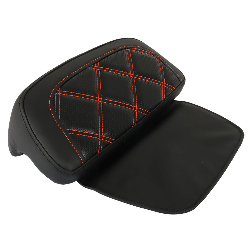 Backrest Pad Orange Stitching For Touring CVO Street Glide Road Glide 2009+ USA