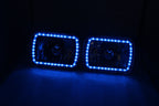 7X6 RGB MULTI COLOR LED SMD Halo Headlights PAIR for Jeep Wrangler YJ 86-95
