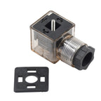 DIN 43650 AC Type-A 3 Prong Solenoid Connector Plug LED Indicator 110 V 220 VAC