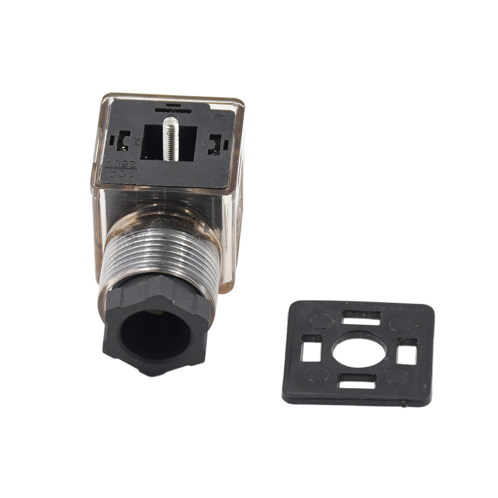 12V & 24V DIN 43650 Type A Solenoid 3 Prong Connector with Led Indicator Light