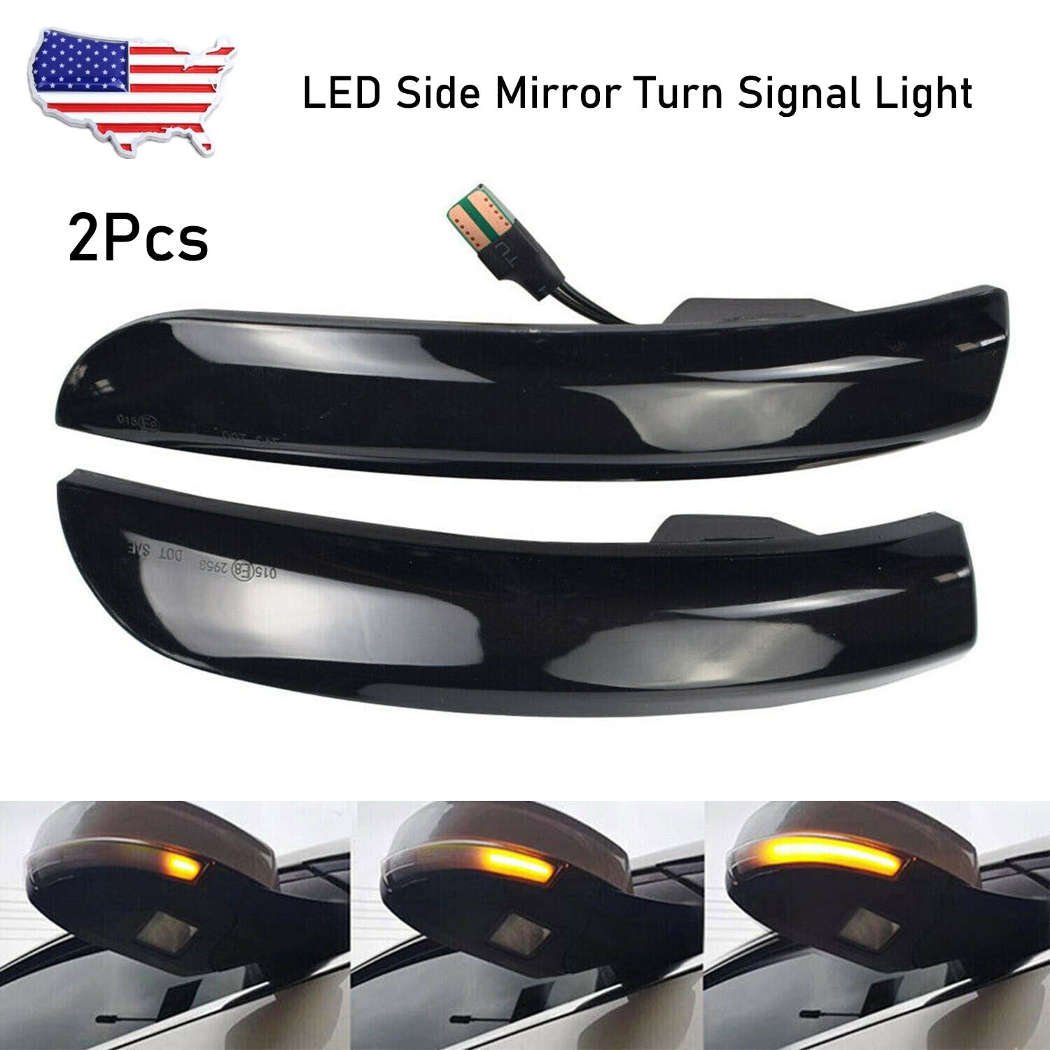 Sequential Led Side Mirror Turn Signal Light for Ford Kuga Escape Focus