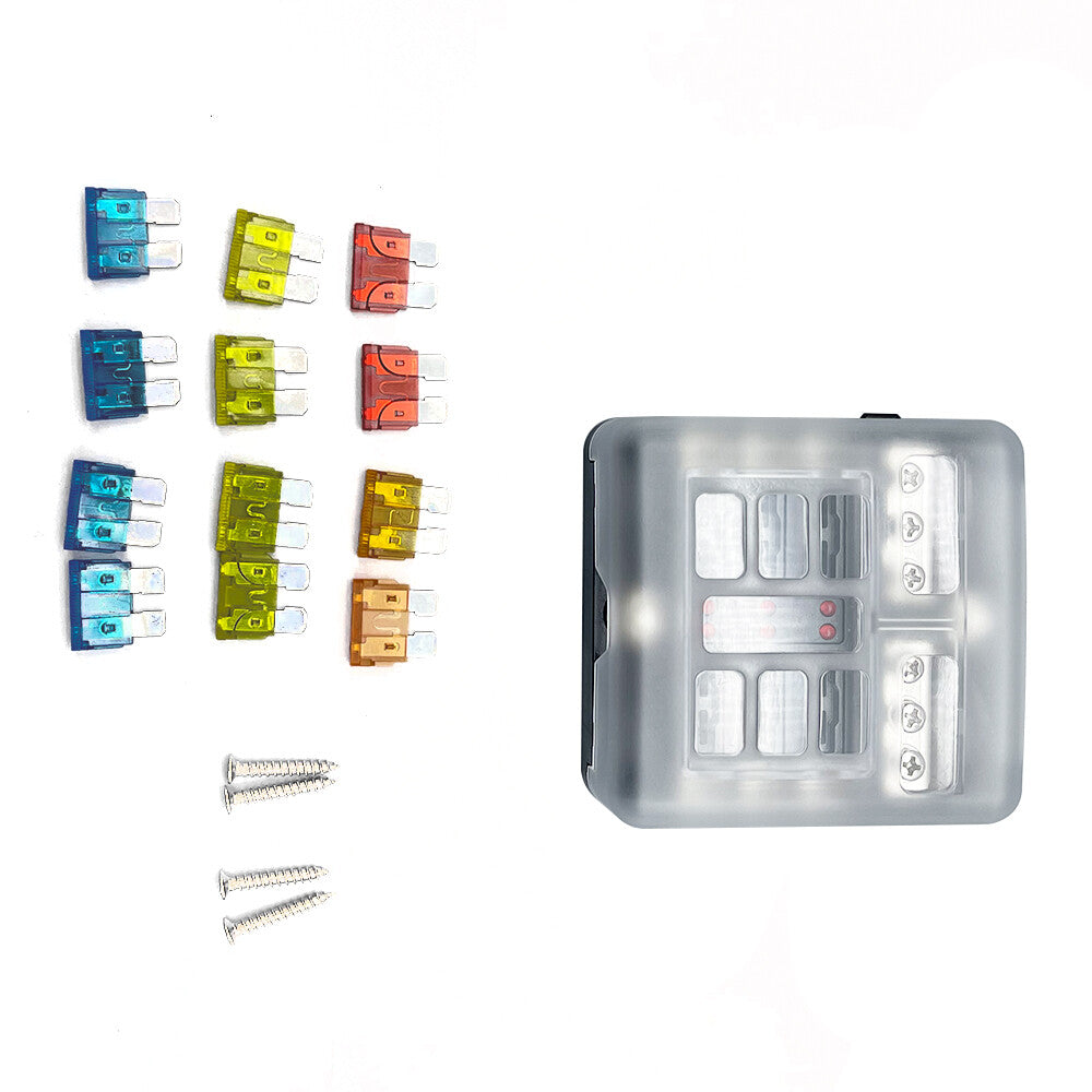 Blade Fuse Box Block Holder 12 24V 6 Way Car Boat Power Distribution Panel