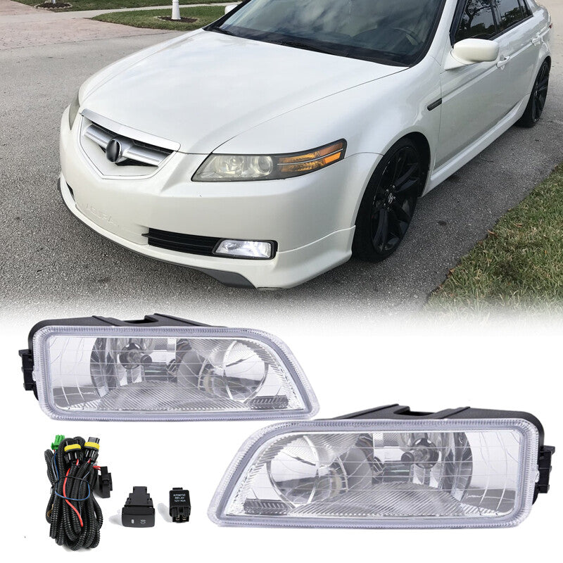 Front Bumper Fog Lights Lamp w/wiring for 2004-2008 for Acura TL 4DR