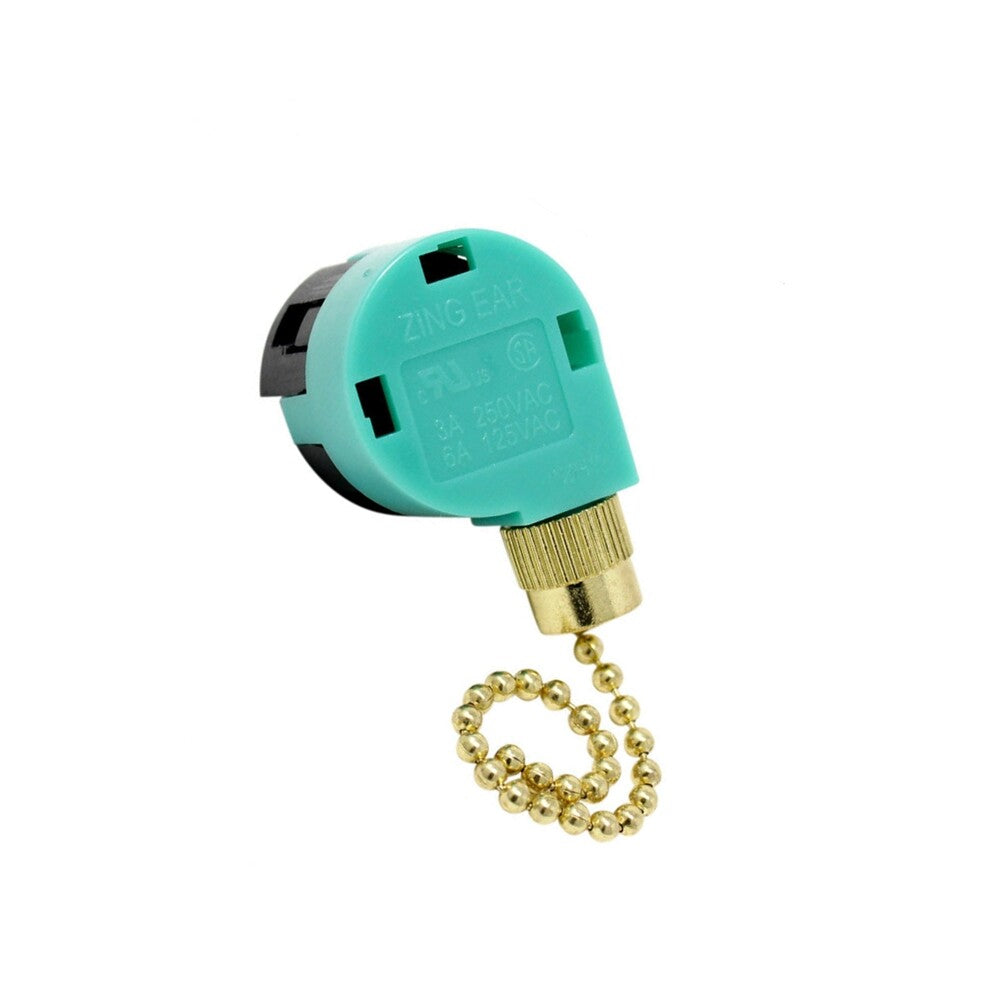 ZE 268S6 Pull Chain Fan Switch 4Wire 3 Speed 6A 125V for Zing Ear