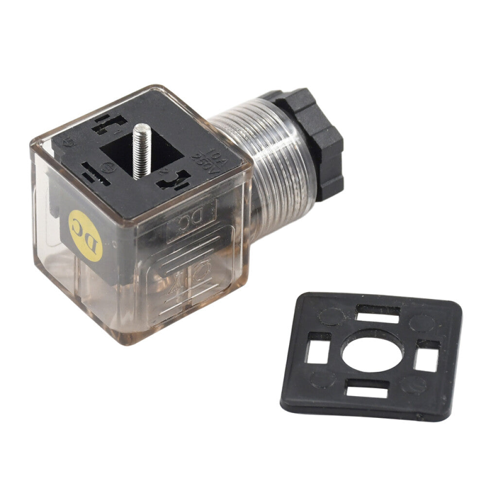 DIN 43650 For Solenoid Valve Coil 12V 24V Type-A 3 Prong Connector Plug LED