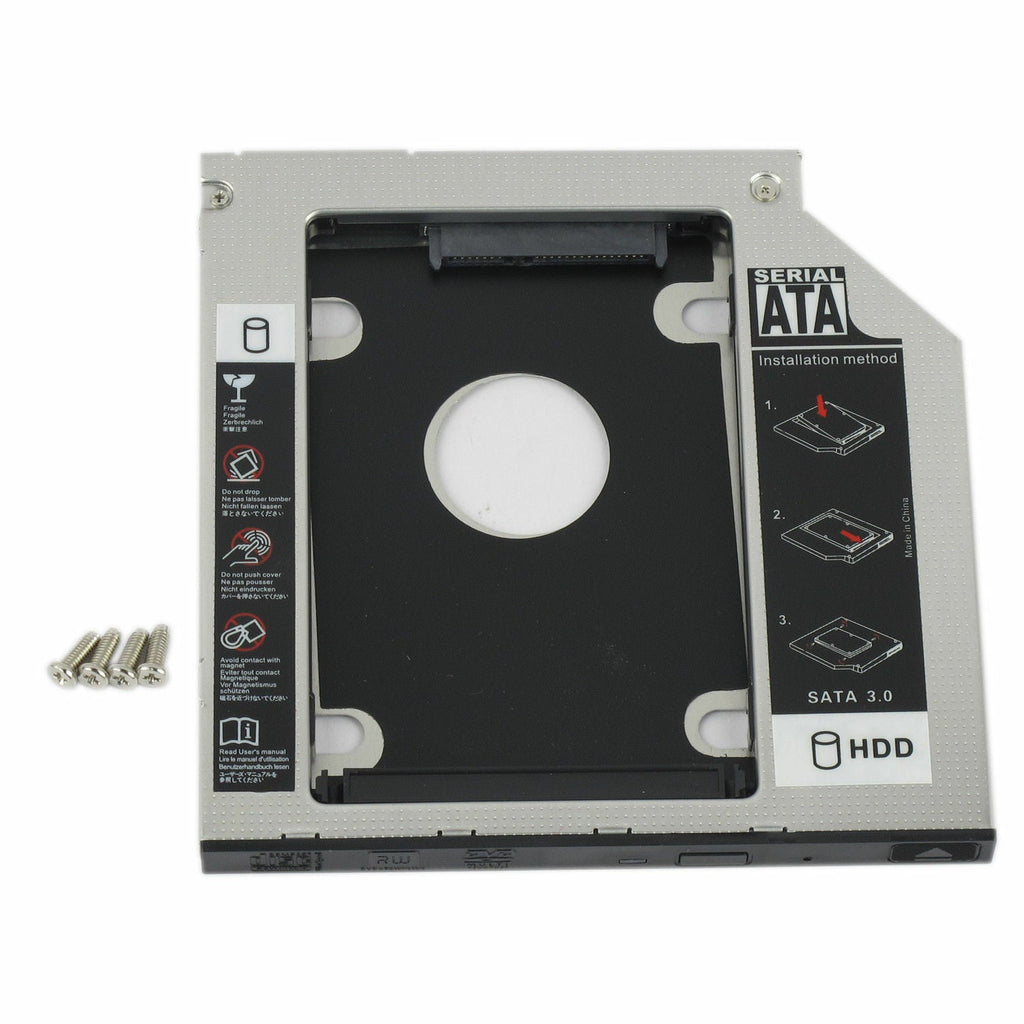 CD DVD ROM Optical Bay 9 5mm Universal SATA 2nd HDD SSD Hard Drive Caddy