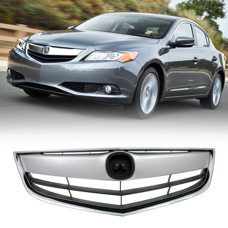 Front Upper Chrome Grill Mesh Grille for Acura ILX 2013 2014 2015 13 14 15