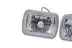 7X6 RGB MULTI COLOR LED SMD Halo Headlights PAIR for Jeep Wrangler YJ 86-95