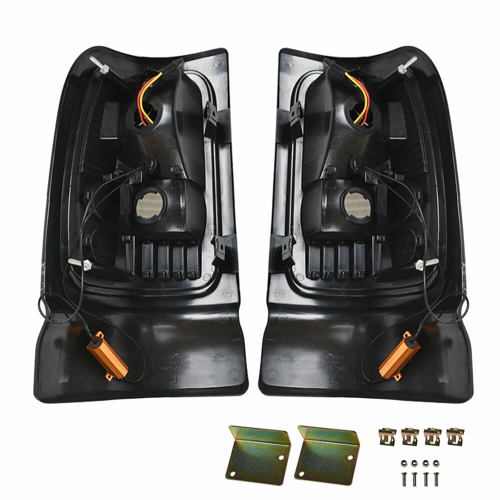 Tail Light Black Chrome Housing LED For Dodge Ram Truck 1500 2500 3500 94-01