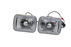 7X6 RGB MULTI COLOR LED SMD Halo Headlights PAIR for Jeep Wrangler YJ 86-95