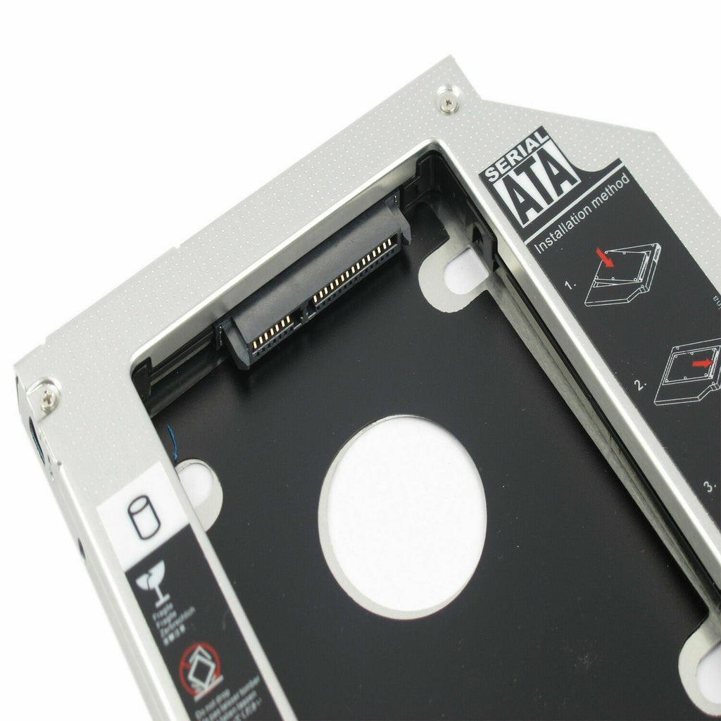 CD DVD ROM Optical Bay 9 5mm Universal SATA 2nd HDD SSD Hard Drive Caddy