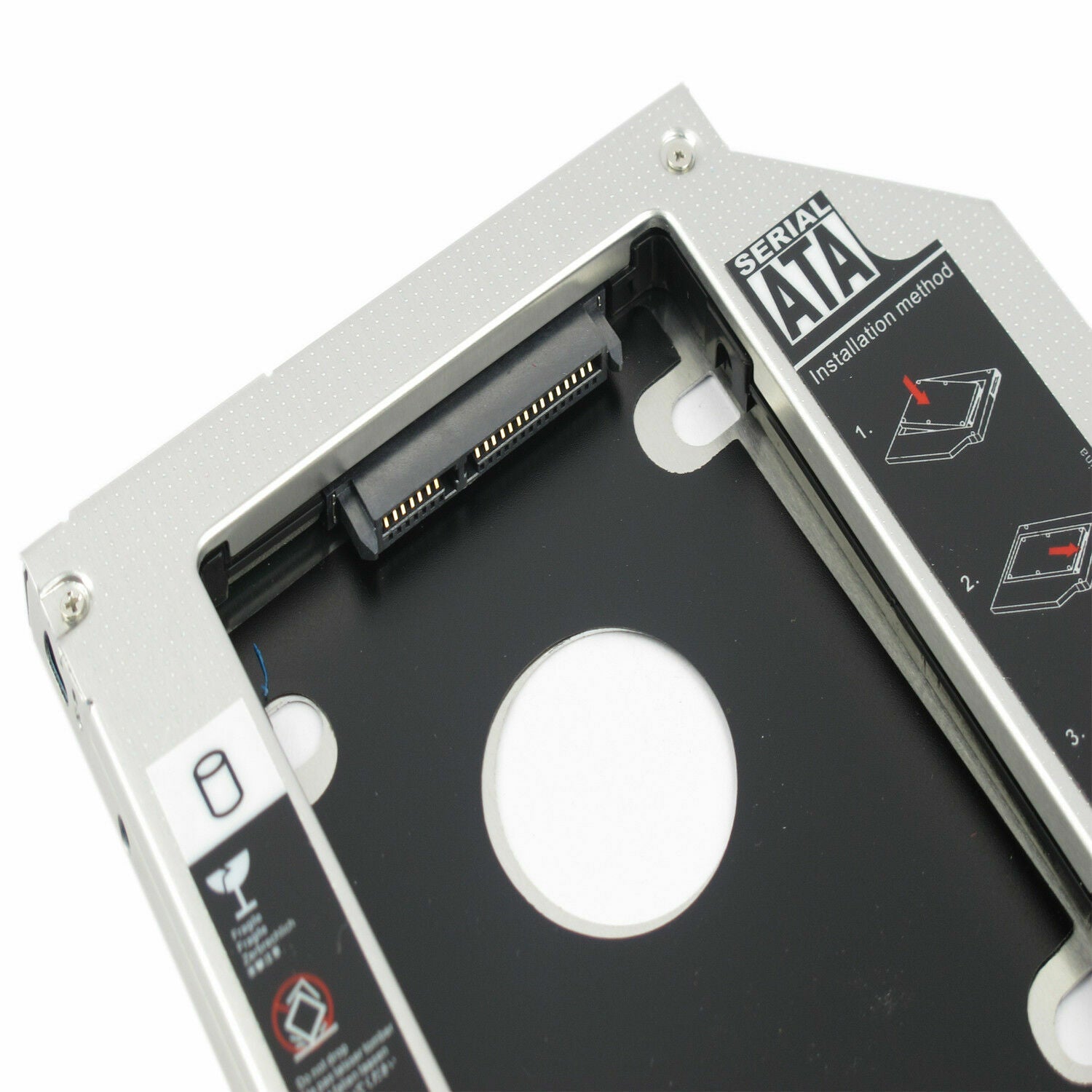 CD DVD ROM Optical Bay 9 5mm Universal SATA 2nd HDD SSD Hard Drive Caddy