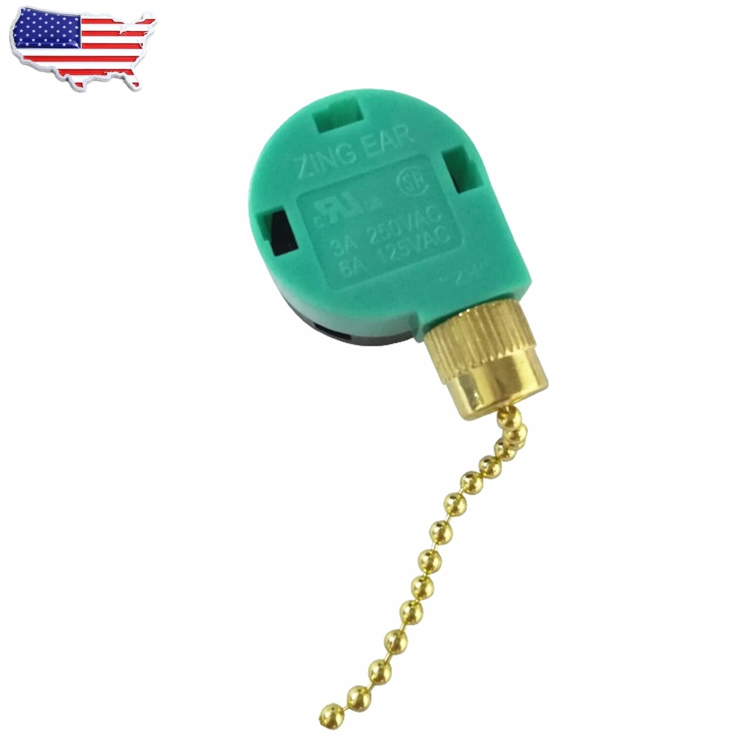ZE 268S6 Pull Chain Fan Switch 4Wire 3 Speed 6A 125V for Zing Ear