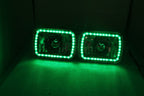 7X6 RGB MULTI COLOR LED SMD Halo Headlights PAIR for Jeep Wrangler YJ 86-95