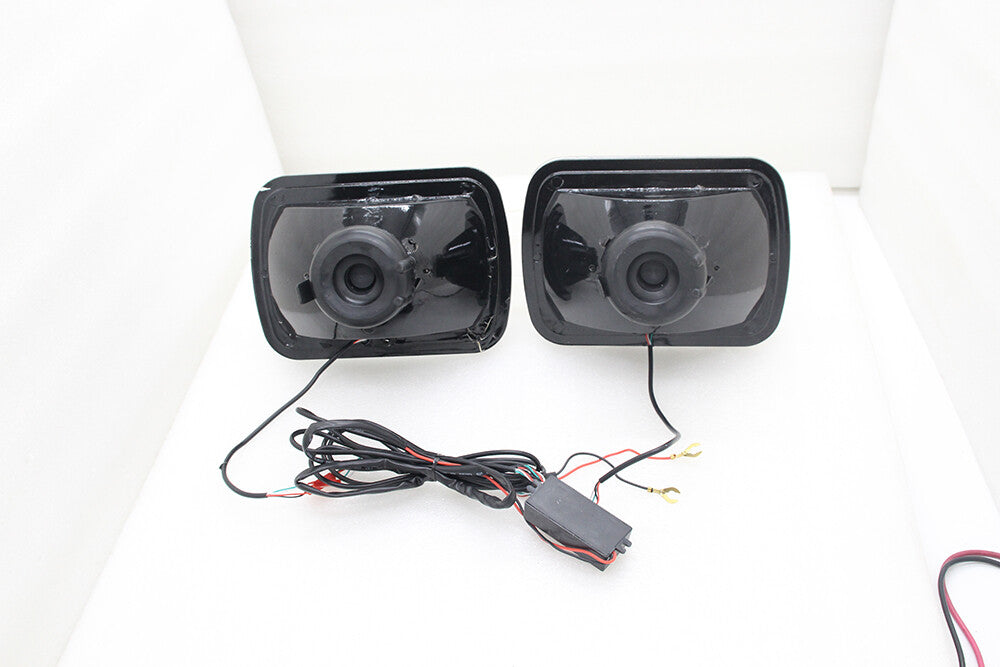 7X6 RGB MULTI COLOR LED SMD Halo Headlights PAIR for Jeep Wrangler YJ 86-95