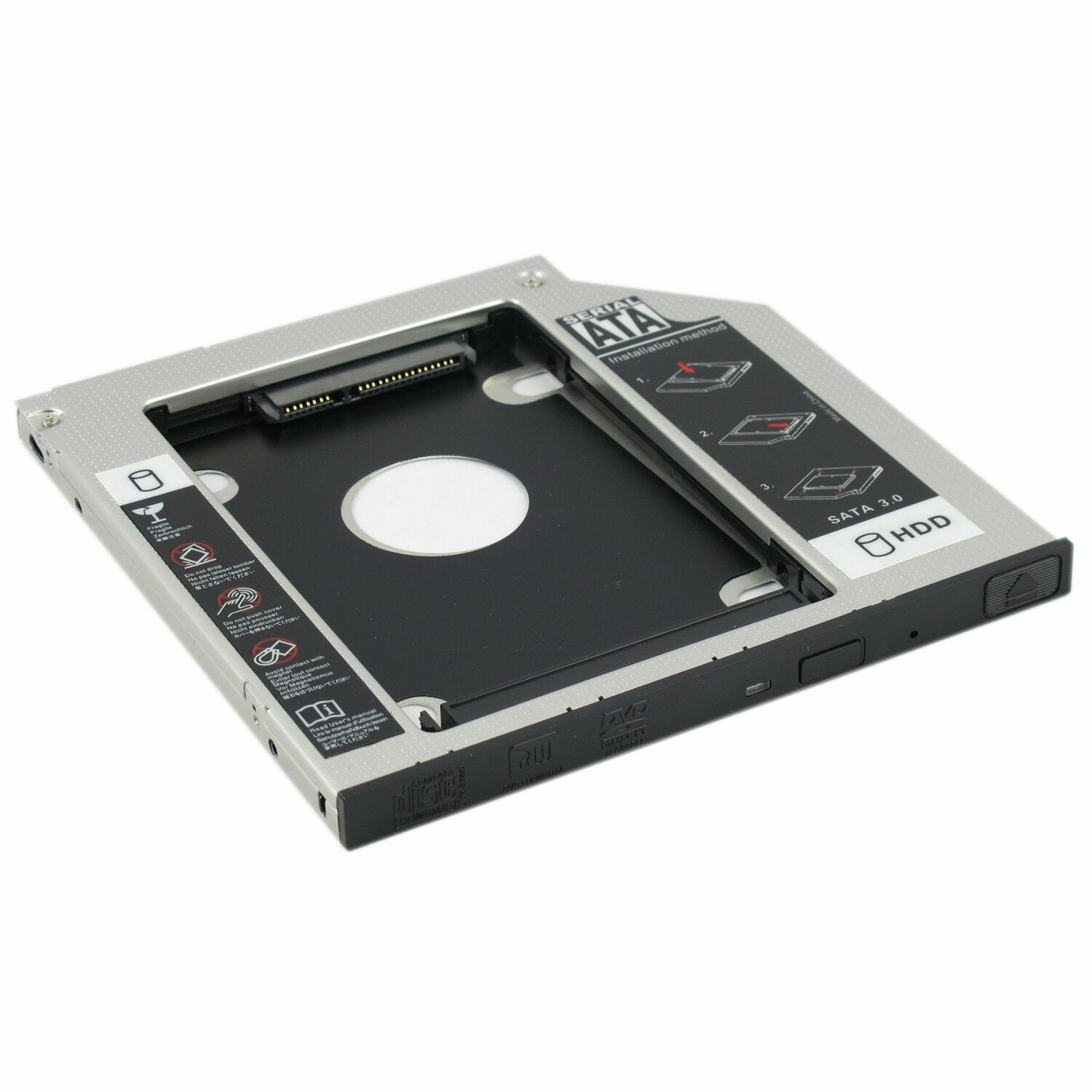 CD DVD ROM Optical Bay 9 5mm Universal SATA 2nd HDD SSD Hard Drive Caddy