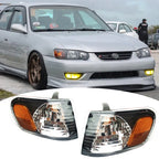 Corner Signal Lights Lamps for Toyota Corolla 2001 2002 LE CE JDM Black Housing