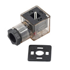 DIN 43650 For Solenoid Valve Coil 12V 24V Type-A 3 Prong Connector Plug LED