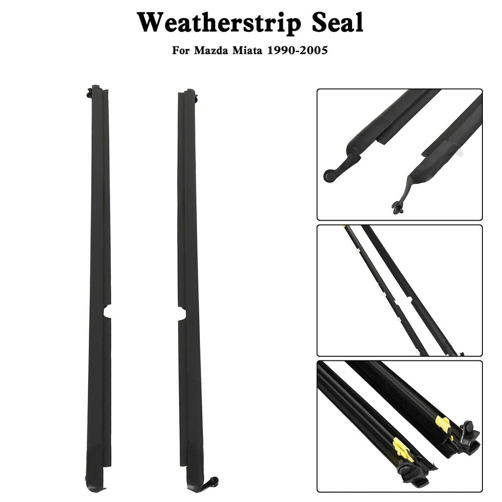 Left and Right Door Glass Window Weatherstrip Seals Set for Mazda Miata 2004