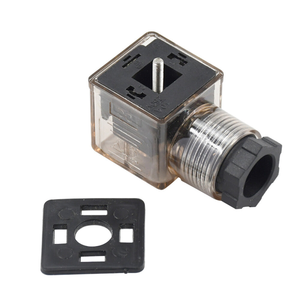 DIN 43650 For Solenoid Valve Coil 12V 24V Type-A 3 Prong Connector Plug LED