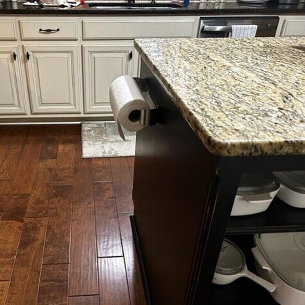 Paper Towel Holder Under Cabinet Wall Mount Steel Rack Kitchen