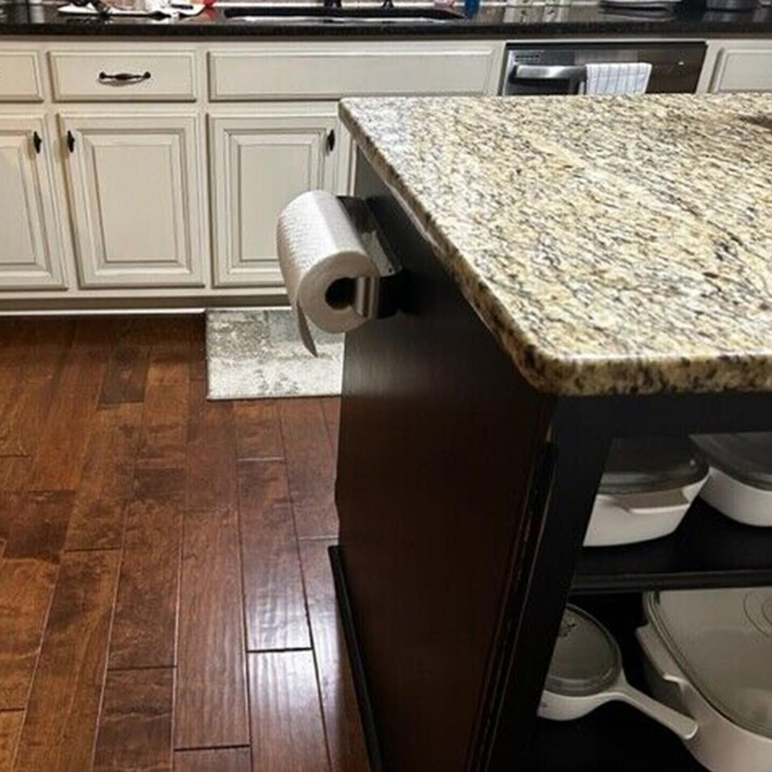 Paper Towel Holder Under Cabinet Wall Mount Steel Rack Kitchen