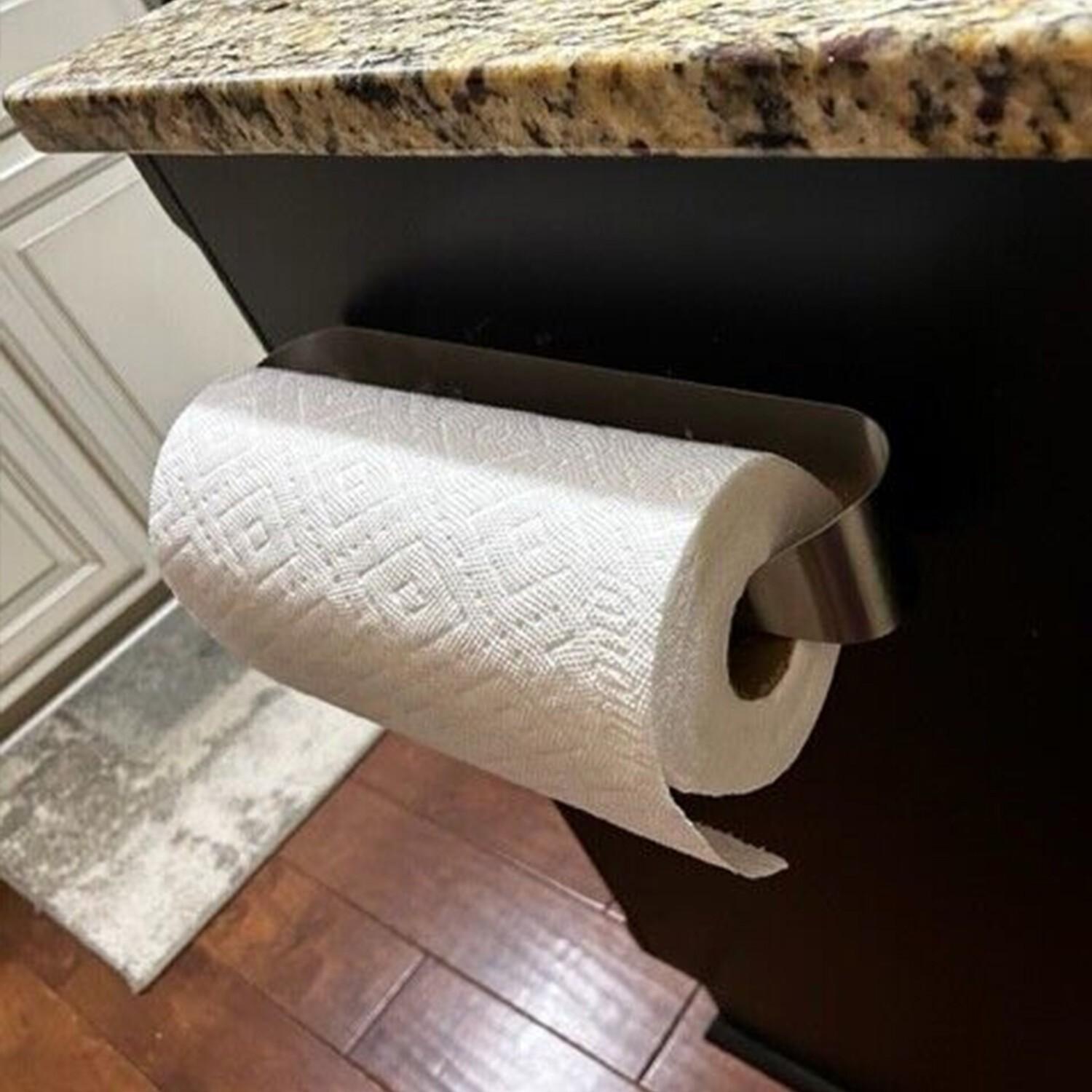 Paper Towel Holder Under Cabinet Wall Mount Steel Rack Kitchen
