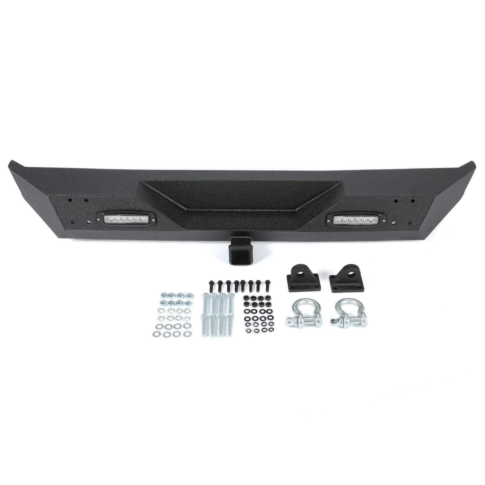 Rear Bumper W/Led Light D-Rings 2" receiver Fit 87-06 Jeep Wrangler YJ TJ