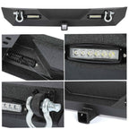 Rear Bumper W/Led Light D-Rings 2" receiver Fit 87-06 Jeep Wrangler YJ TJ