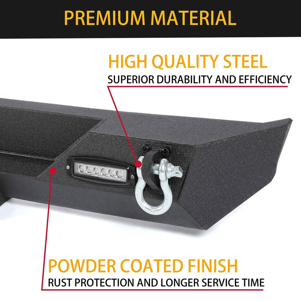 Rear Bumper W/Led Light D-Rings 2" receiver Fit 87-06 Jeep Wrangler YJ TJ