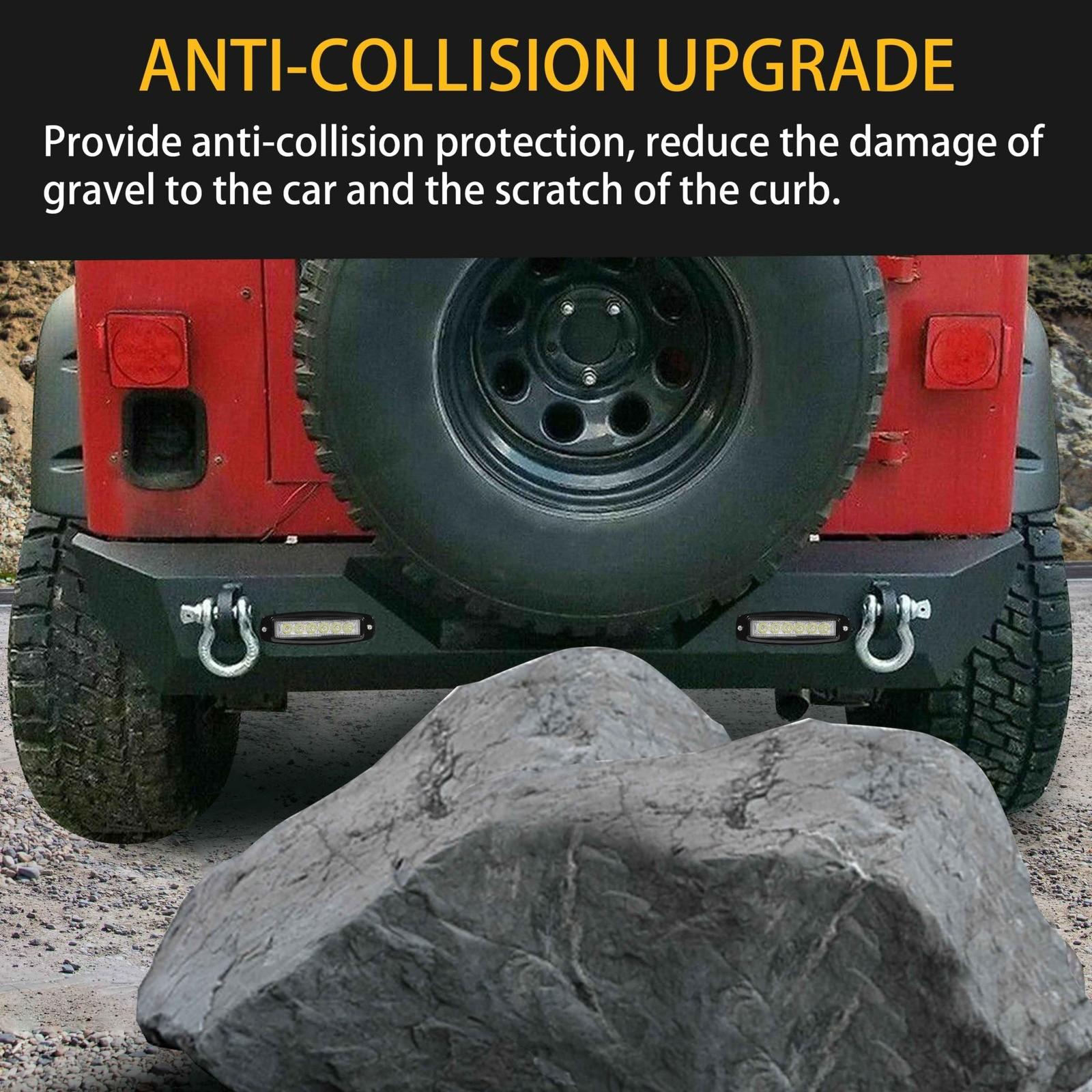 Rear Bumper W/Led Light D-Rings 2" receiver Fit 87-06 Jeep Wrangler YJ TJ