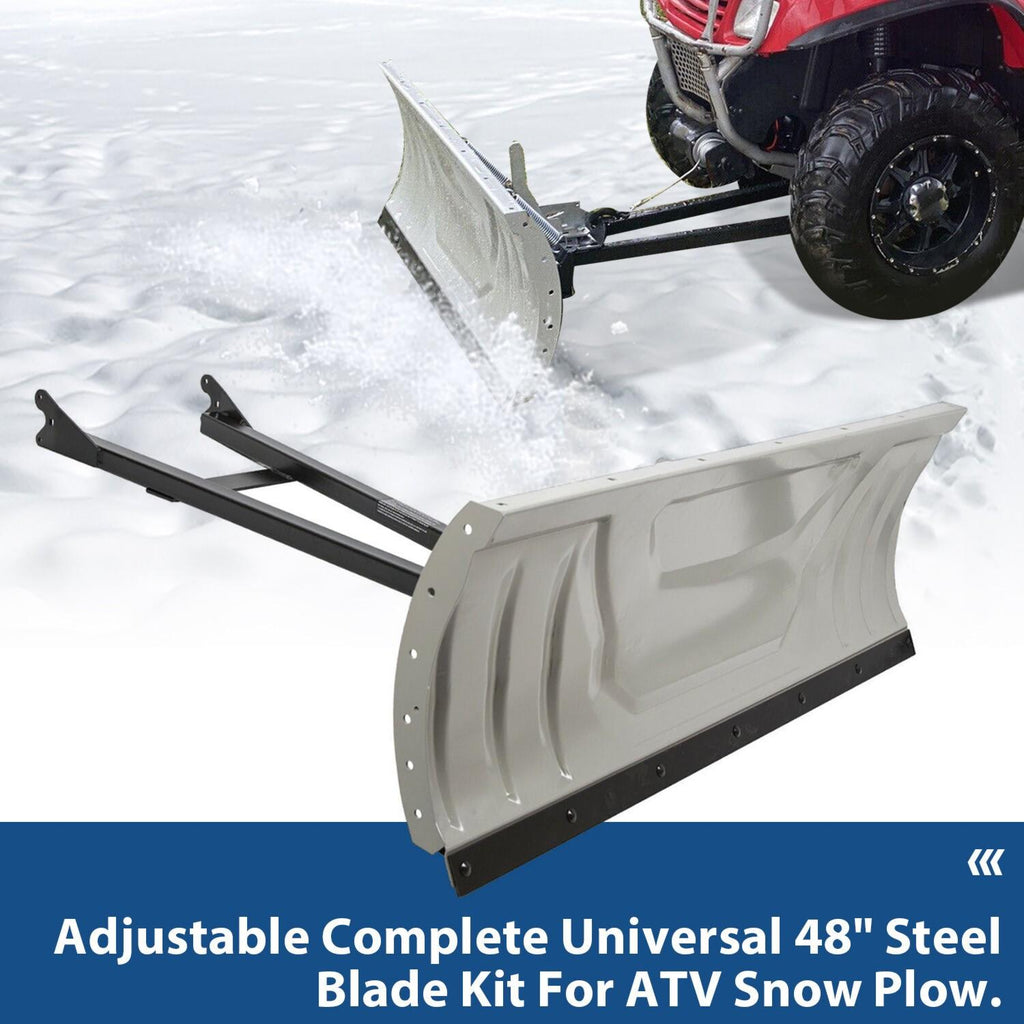 Snow Plow Blade Universal Kit Adjustable 48" For Honda Kawasaki Polaris ATV