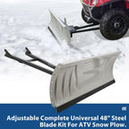 Snow Plow Blade Universal Kit Adjustable 48" For Honda Kawasaki Polaris ATV