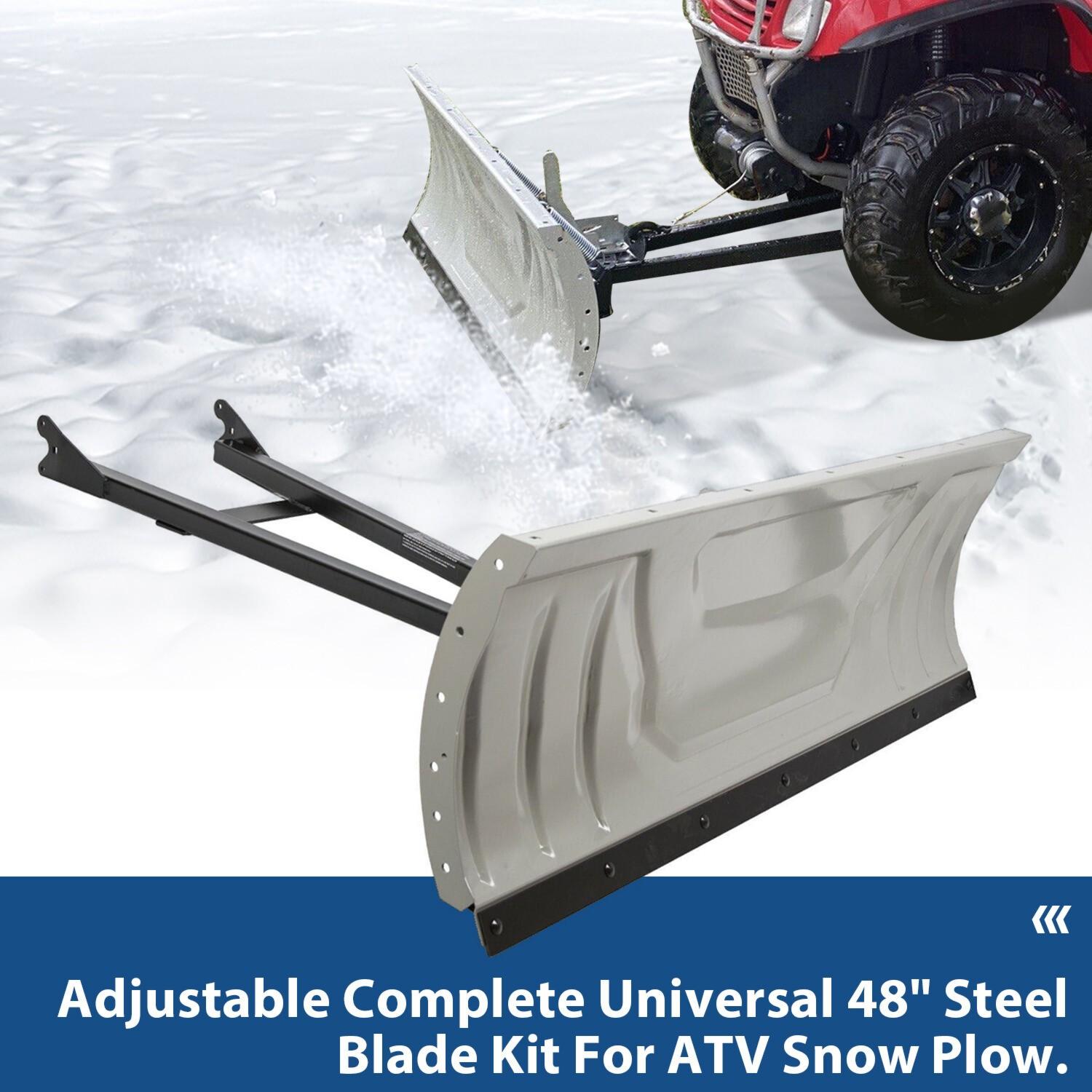 Snow Plow Blade Universal Kit Adjustable 48" For Honda Kawasaki Polaris ATV
