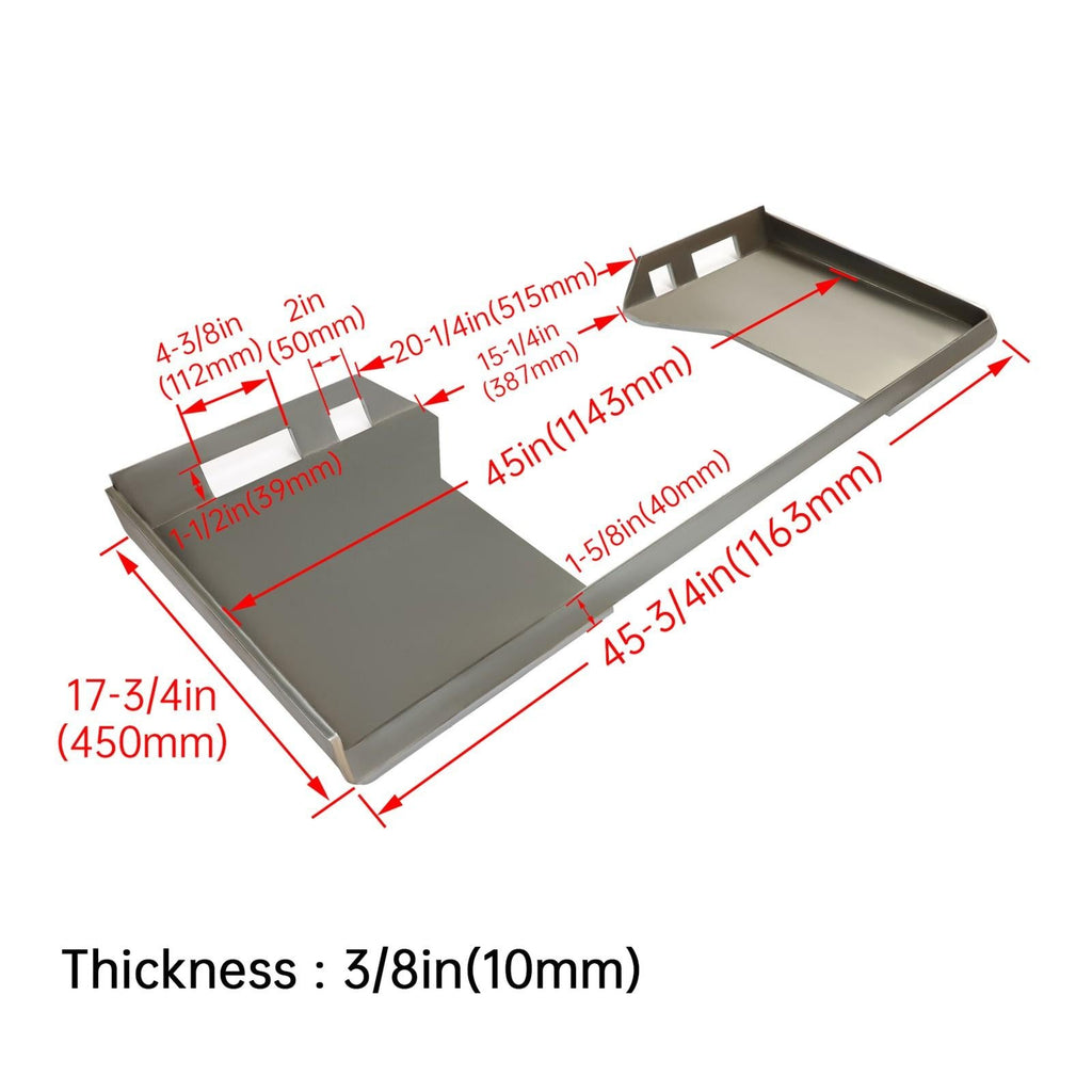 Quick Tach Attachment 3/8" Cut-Out Mount Plate For Kubota Bobcat Skid Steer