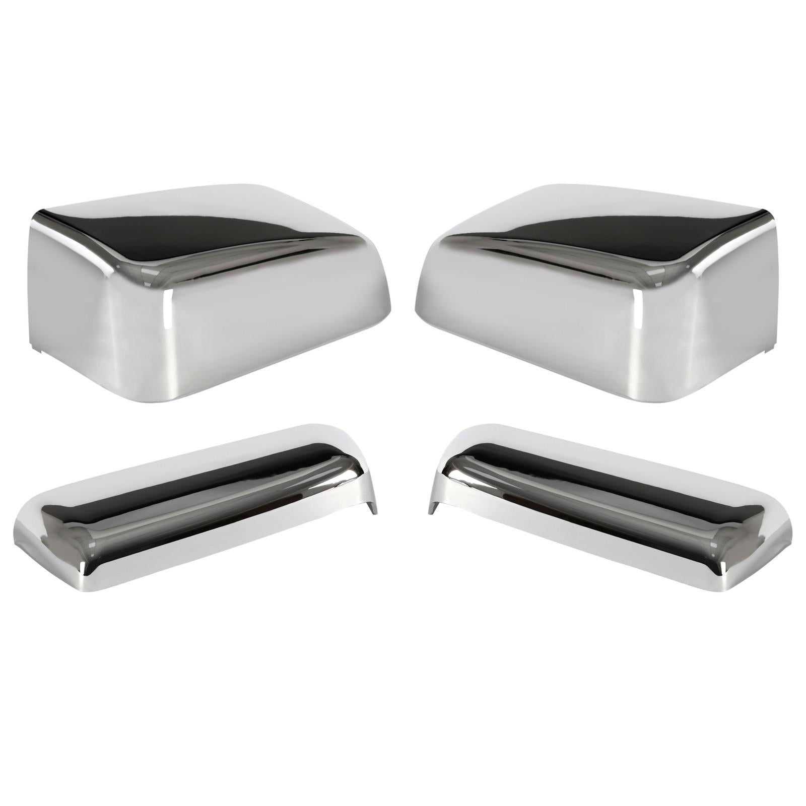 For 2014-2019 Chevy Silverado GMC Sierra Chrome Tow Mirror Cap Cover Assemblies