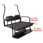 Fit Club Car DS 2000.5+ Golf Cart Flip Folding Rear Back Seat Kit - Black