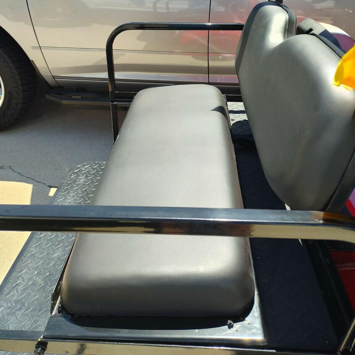 Fit Club Car DS 2000.5+ Golf Cart Flip Folding Rear Back Seat Kit - Black