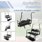 Fit Club Car DS 2000.5+ Golf Cart Flip Folding Rear Back Seat Kit - Black