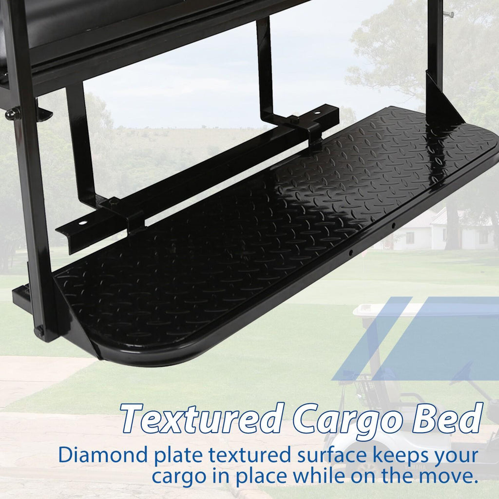 Fit Club Car DS 2000.5+ Golf Cart Flip Folding Rear Back Seat Kit - Black