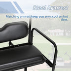 Fit Club Car DS 2000.5+ Golf Cart Flip Folding Rear Back Seat Kit - Black