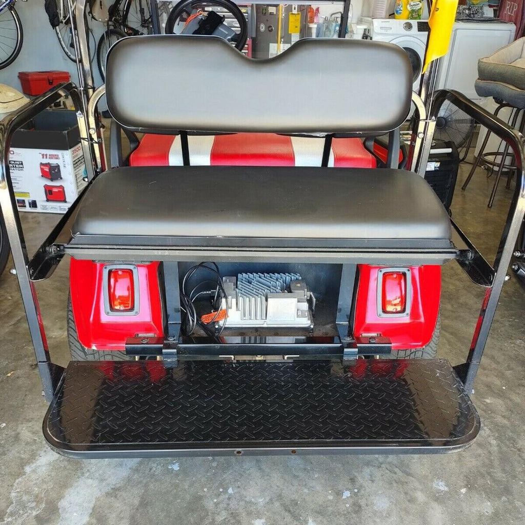 Fit Club Car DS 2000.5+ Golf Cart Flip Folding Rear Back Seat Kit - Black