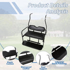 Fit Club Car DS 2000.5+ Golf Cart Flip Folding Rear Back Seat Kit - Black