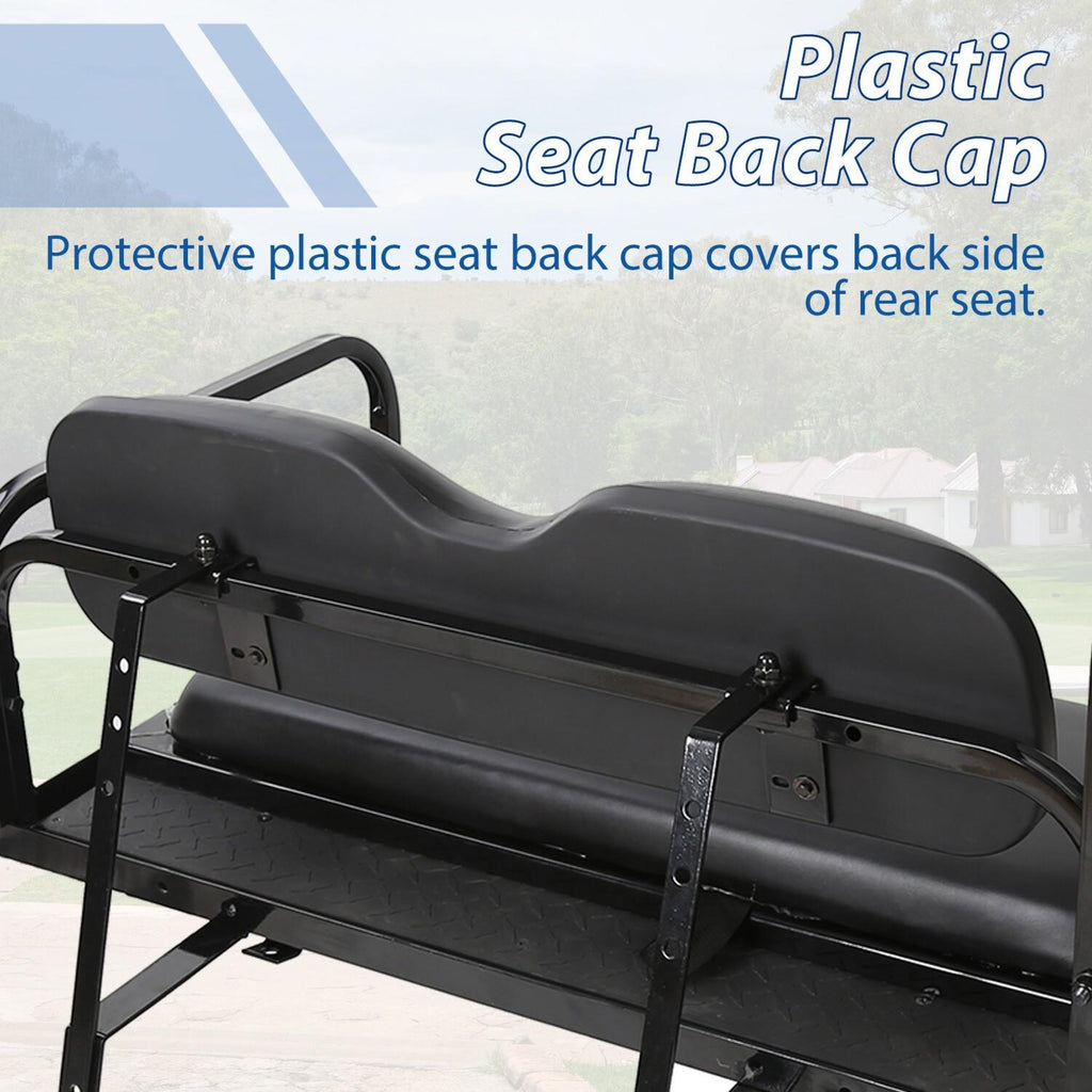 Fit Club Car DS 2000.5+ Golf Cart Flip Folding Rear Back Seat Kit - Black