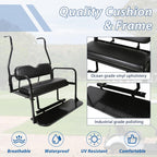 Fit Club Car DS 2000.5+ Golf Cart Flip Folding Rear Back Seat Kit - Black