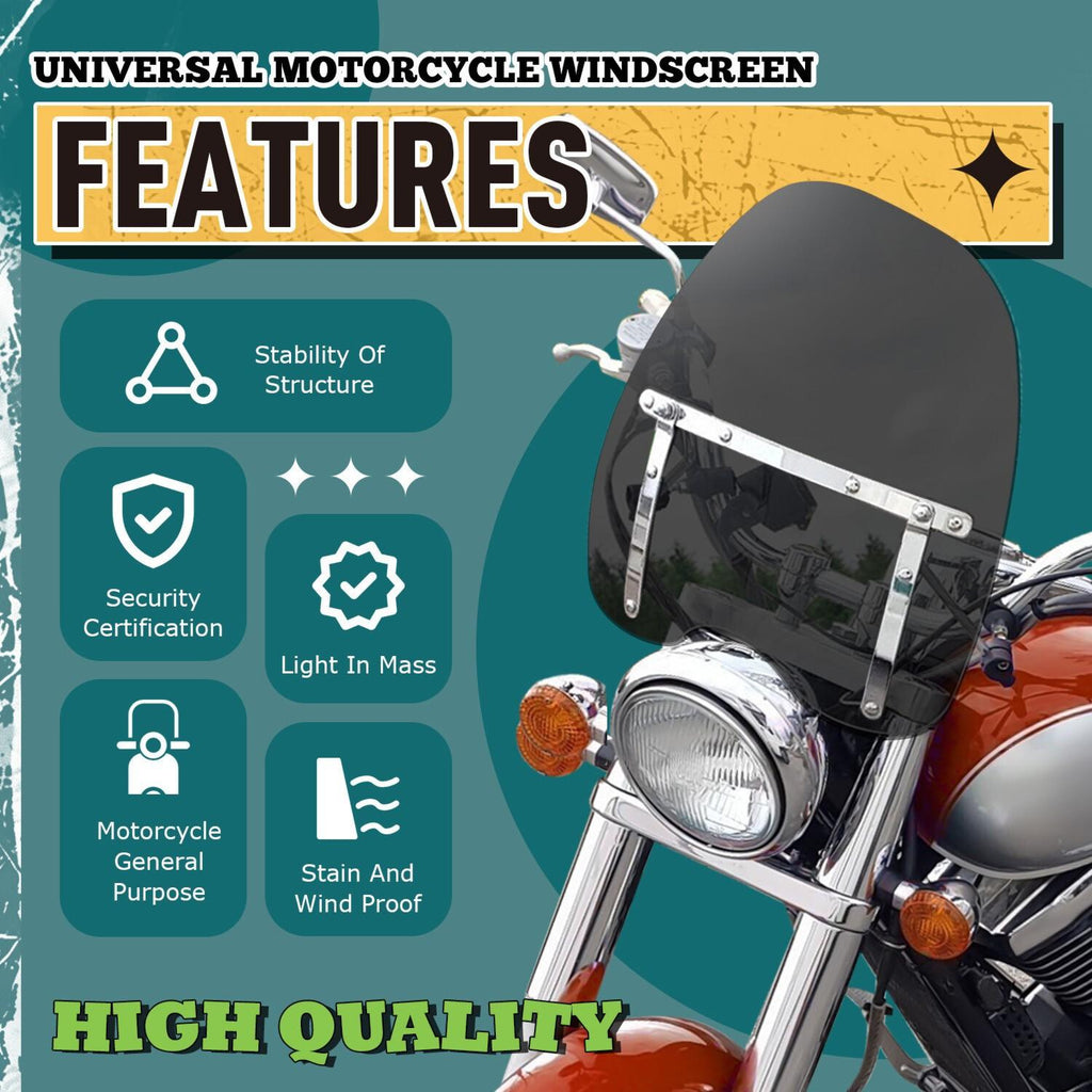 Tinted Windshield For Honda Magna Shadow 600 750 1100 Spirit Sabre VT C2 18"x16"